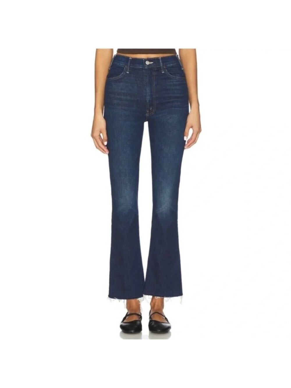 Mother Superior The Hustler Flood Fray Kicks and Riffs Raw Hem Jeans Womens 25